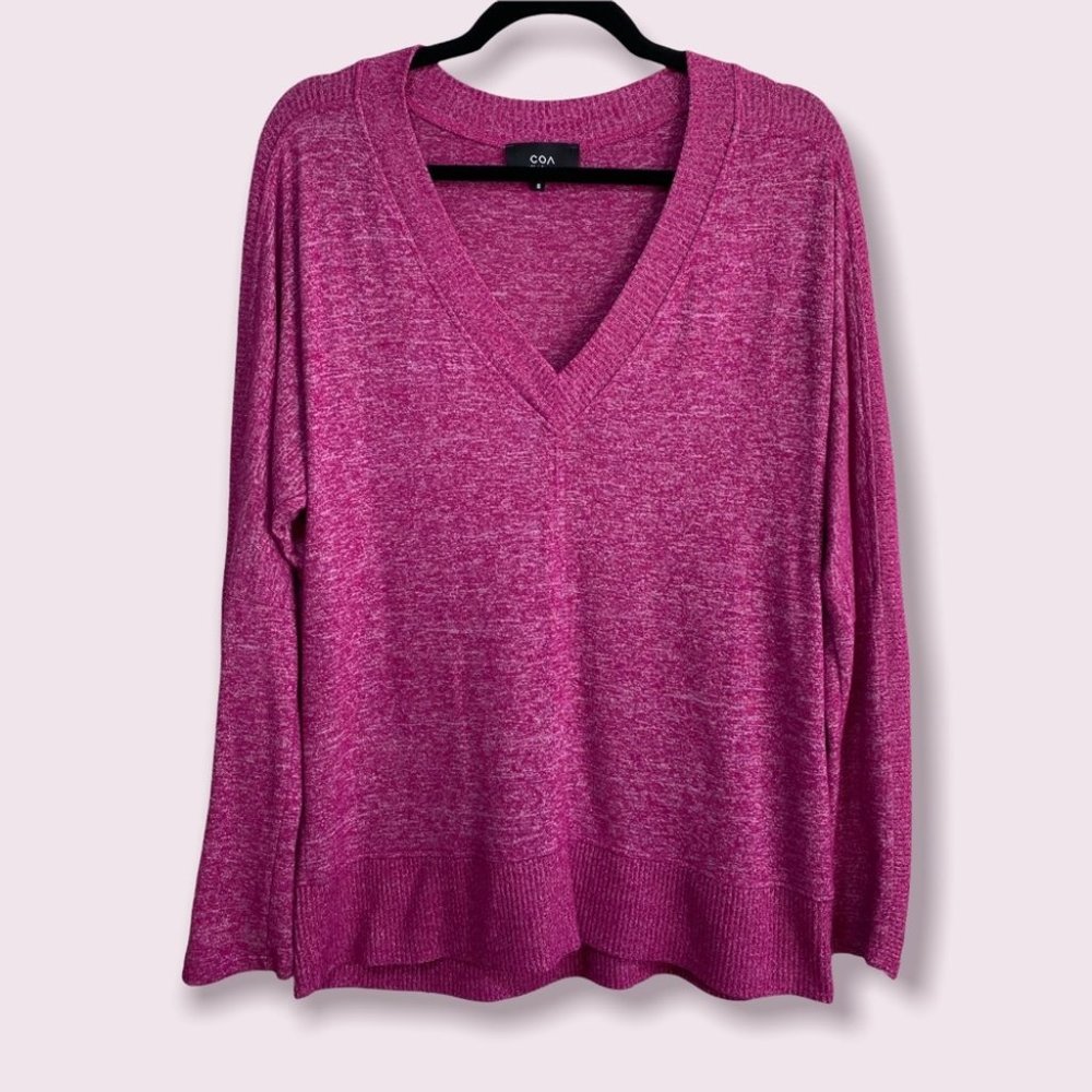 Anthropologie Pink V-Neck Sweater